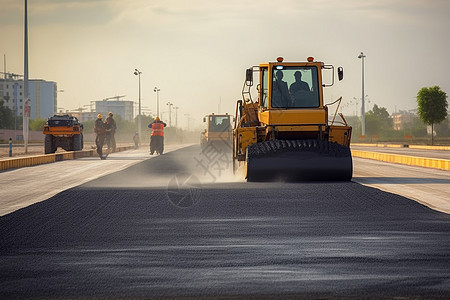 道路专用设备压路机铺路图片