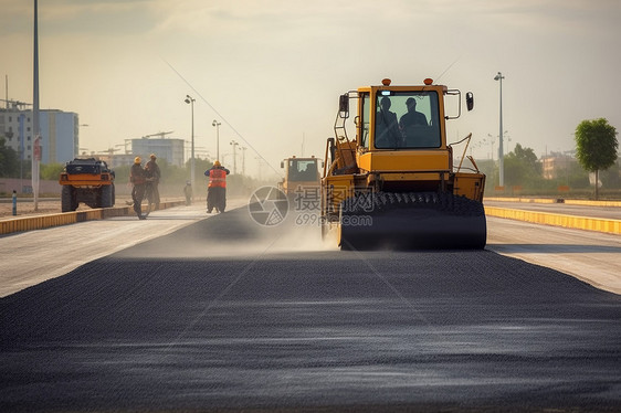 道路专用设备压路机铺路图片