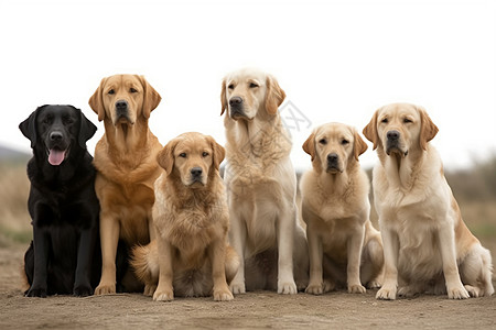 猎犬和拉布拉多犬群像图片