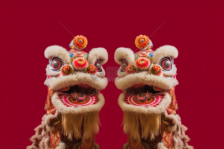 中国新年舞狮高清图片下载-正版图片600149849-摄图网