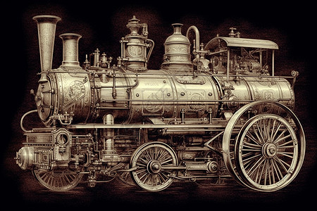 蒸汽机艺术设计图纸图片