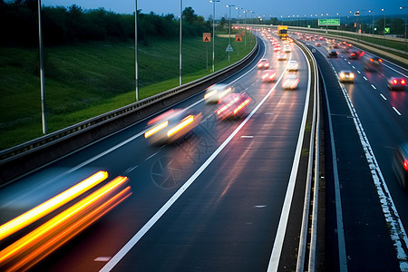 汽车在高速公路上快速行驶图片