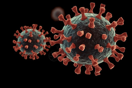冠状病毒3d渲概念图图片