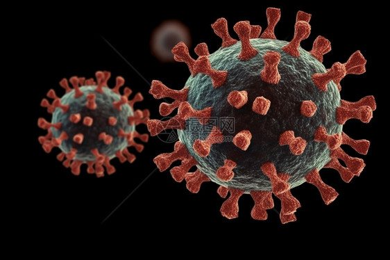 冠状病毒3d渲概念图图片