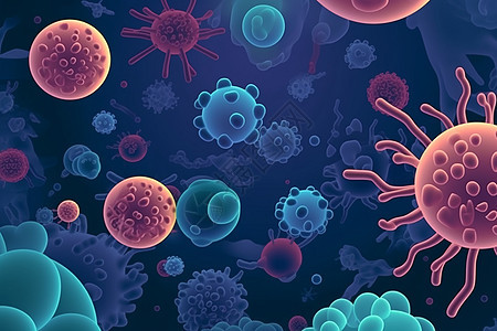 抽象病毒微生物概念图图片