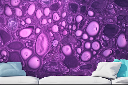 紫色气泡丙烯酸绘画插图图片