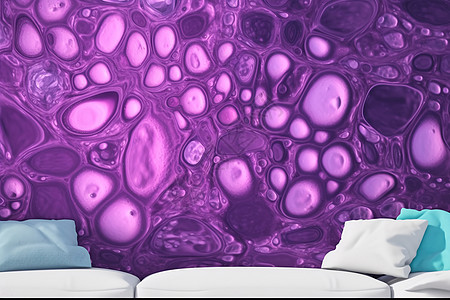 紫色气泡丙烯酸绘画插图背景图片