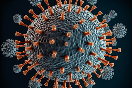 抽象生物病毒3D概念图背景图片