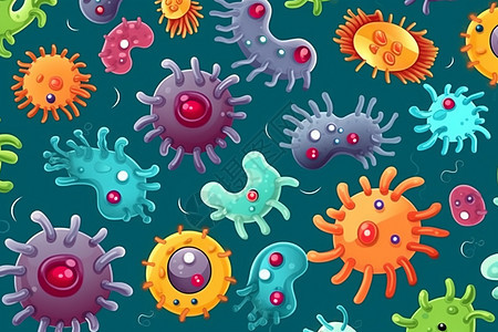 病毒细菌微生物艺术插图图片