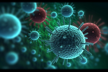 病毒微环境3D概念图图片