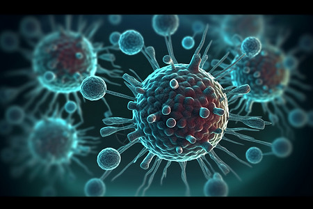 人体病毒微环境概念图背景图片