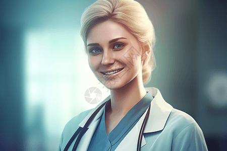 微笑的女医生背景图片