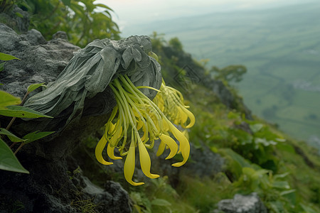 番荔枝黄色的依兰花背景