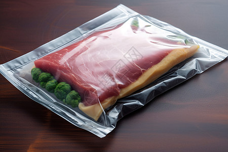 在真空密封袋中的肉类原材料图片