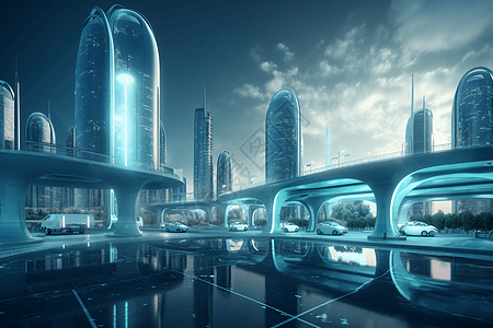 未来派科技城市图片