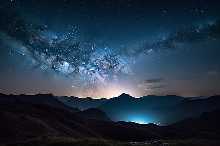 夜夏山顶星空图片图片