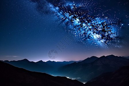 夜夏山顶星空景色图片