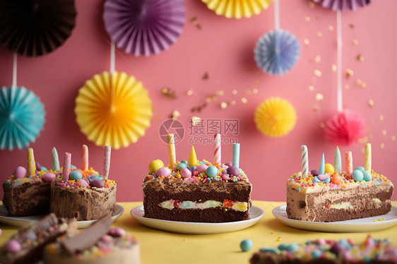 生日派对的生日蛋糕图片
