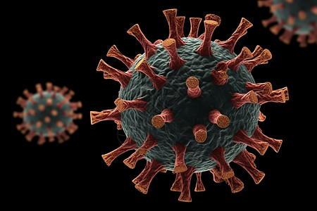 冠状病毒微观3d渲染图背景图片