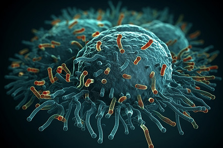 3d渲染细菌病毒细胞背景图片