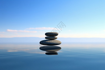 禅宗石头在平衡水概念图图片