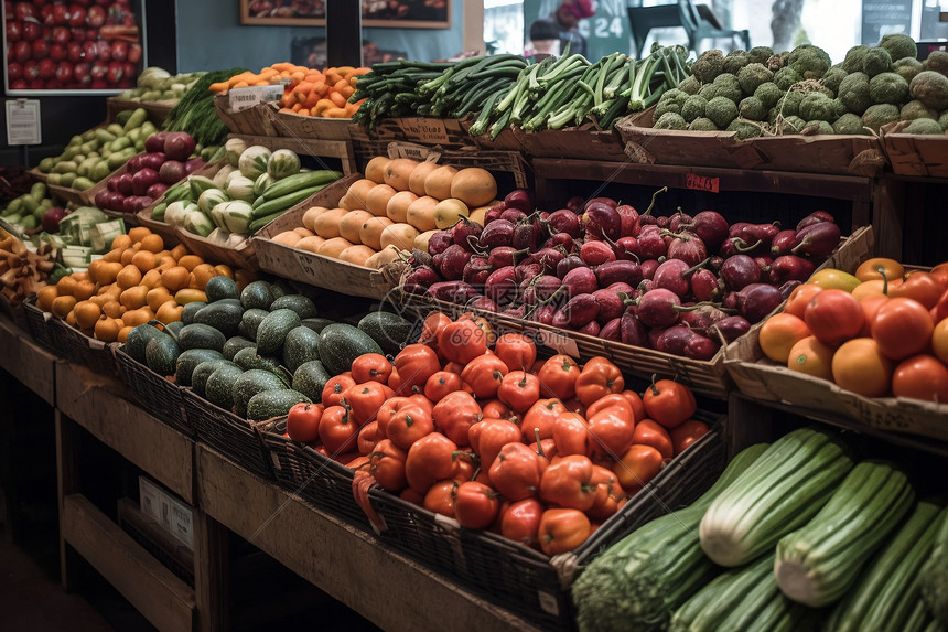 蔬菜农贸市场柜台摄影图高清图片下载-正版图片600152467-摄图网