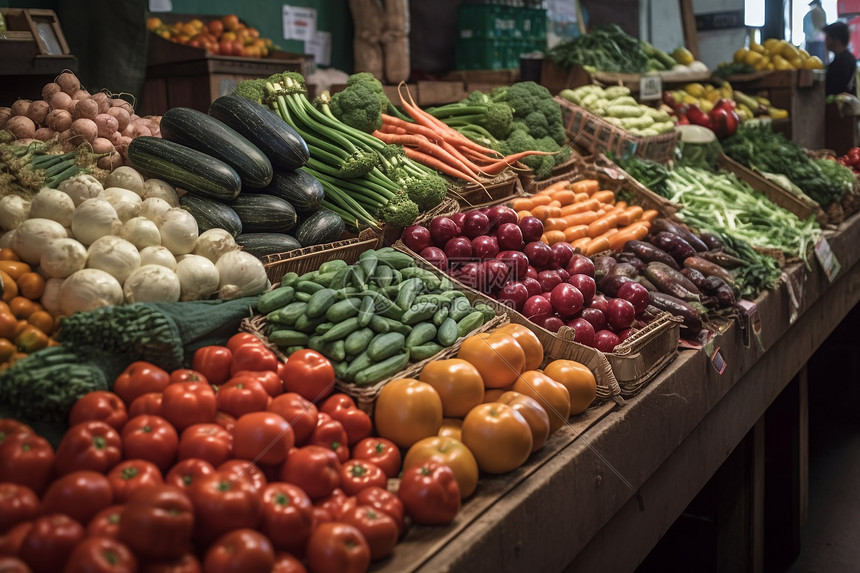 蔬菜农贸市场柜台图片图片