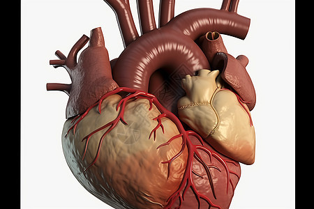 人体心脏解剖学3D概念图背景图片