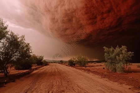 沙尘暴景观地质灾害高清图片