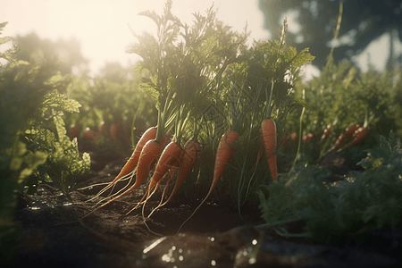 菜地的胡萝卜蔬菜图片