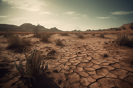 大自然的旱灾背景
