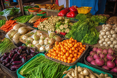 农贸市场上的蔬菜图片图片
