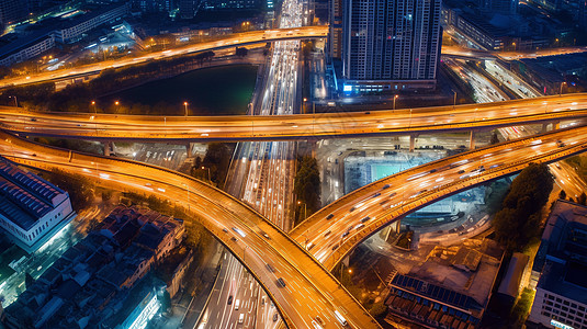 夜晚城市建筑景观图片背景图片