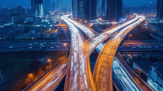 夜晚城市建筑景观图片