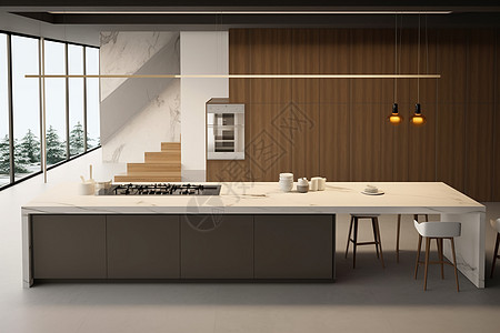 现代简约家居开放式厨台图片背景图片
