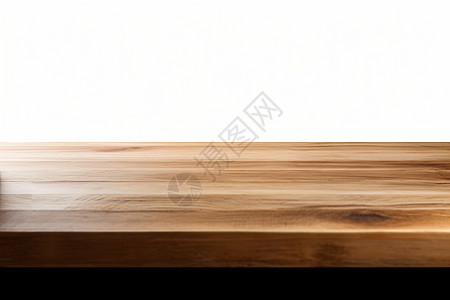 隔离白色一张原木色的木桌背景