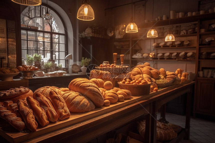 诱人的面包店高清图片下载-正版图片600153841-摄图网