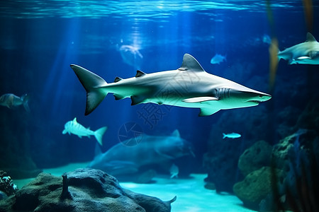 水族馆的鲨鱼背景图片