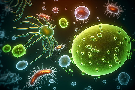 病毒的微观结构背景图片