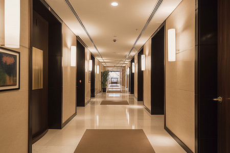 明亮的酒店走廊图片