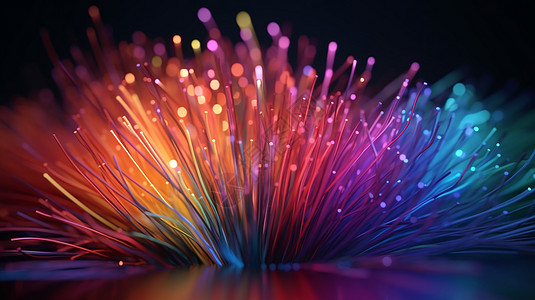 网络设备光纤束3D概念图图片