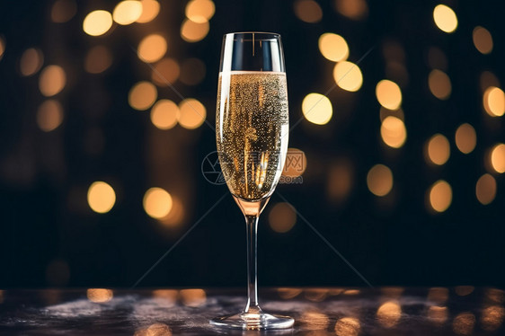 玻璃杯中倒满了香槟图片