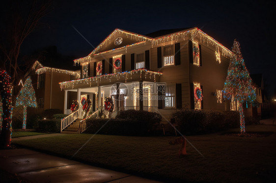 充满圣诞气息的房子图片