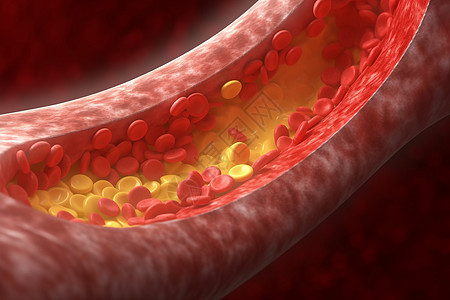 动脉中的胆固醇斑块背景图片