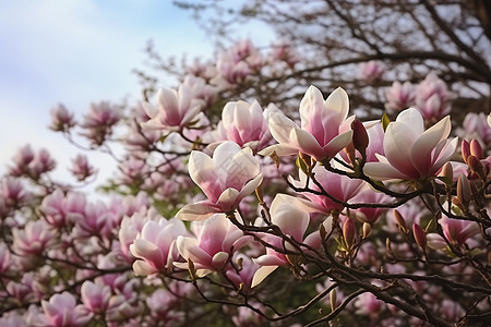 粉紫色的玉兰花高清图片