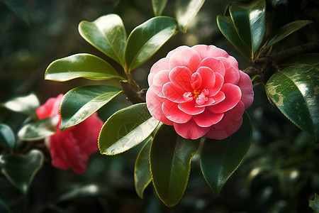 山茶花特写图片