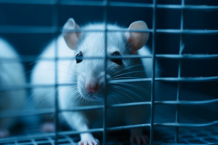 在笼子里的实验老鼠图片