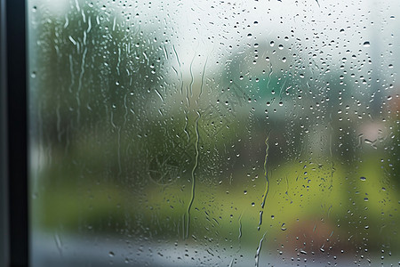 窗外雨夏天窗玻璃上的雨滴图片