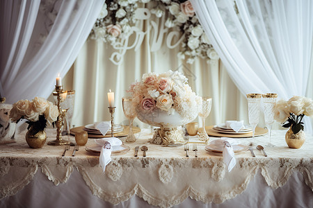 超美的婚礼餐桌图片
