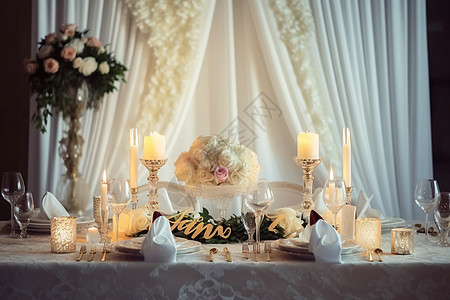 优雅的婚礼餐桌图片
